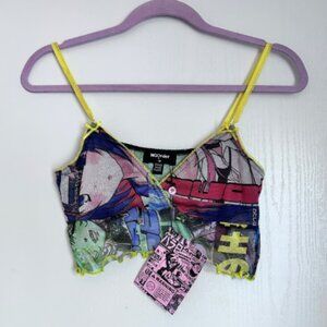 NGOrder Mesh Anime Print Cropped Cami Top - Dolls Kill